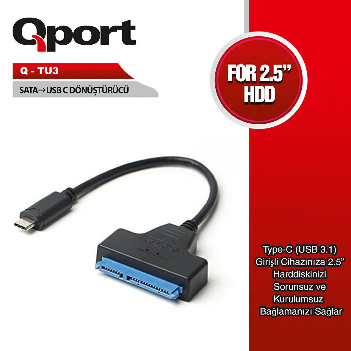 (Q-TU3) USB3.1 TYPE-C TO SATA CEVIRICI