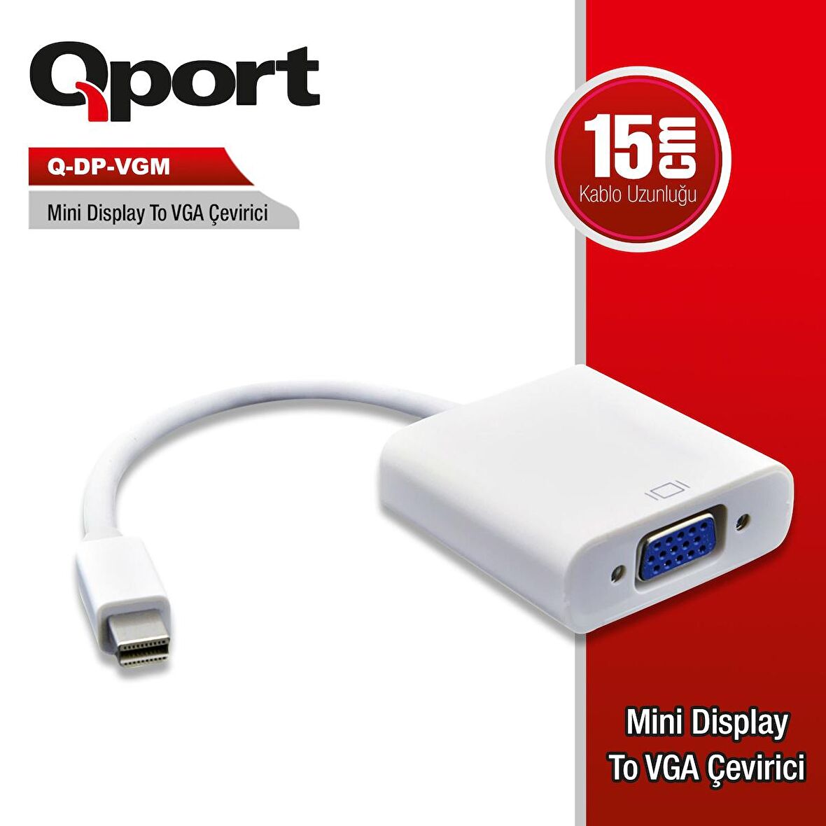 Q-DP-VGM Q-DP-VGM MINI DISPLAY PORTUNDAN VGA ÇEVİRİCİ