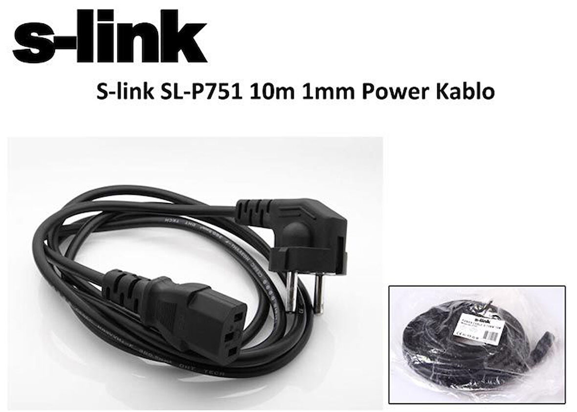 SL-P751 10 Metre Kasa/Monitör Güç Kablosu.