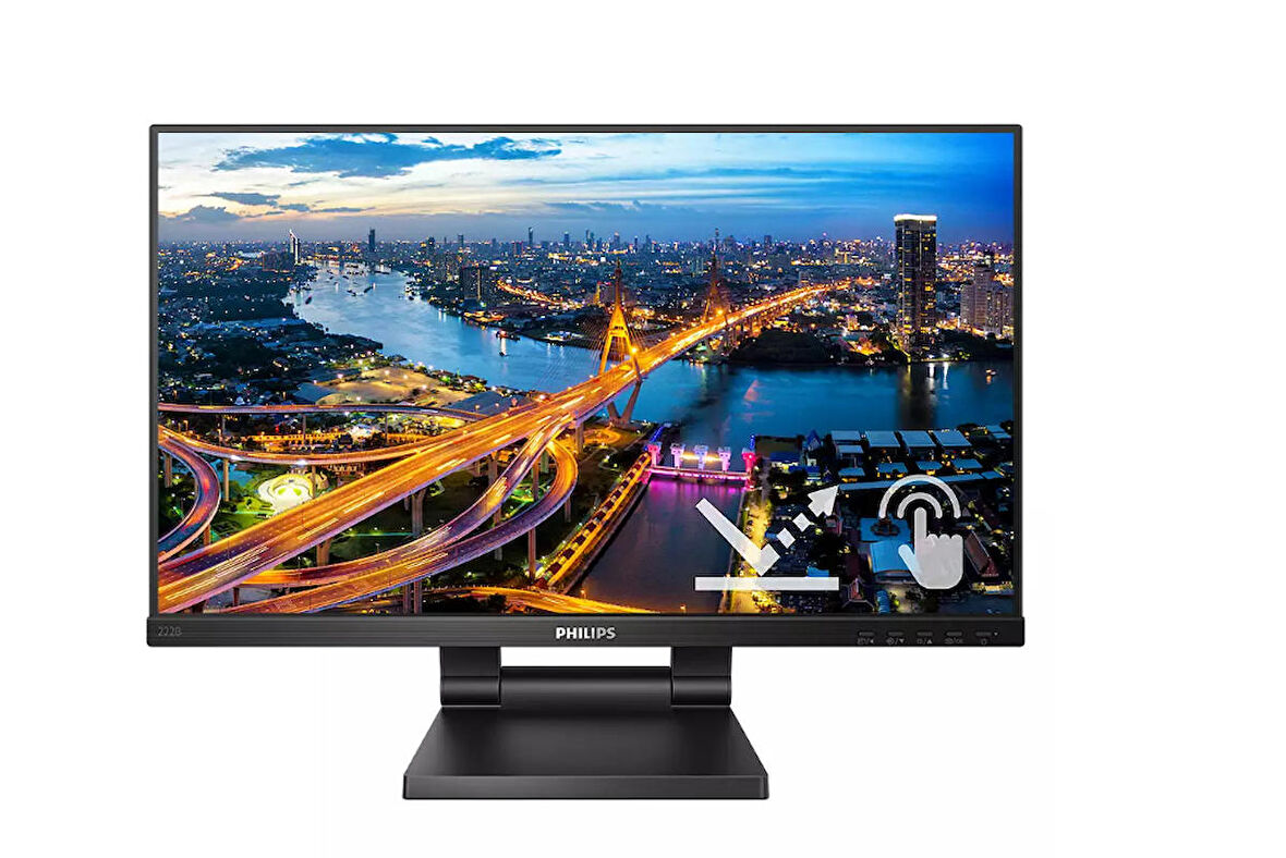 222B1TC/00-21.5" IPS WLED VGA DP HDMI-SmoothTouch özellikli LCD monitör