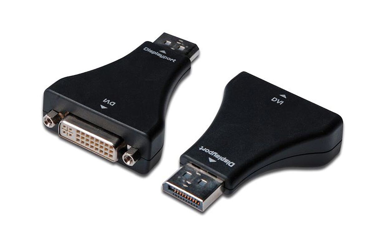 DisplayPort adaptör, DP-DVI-I (24-5) Erkek/Dişi, kenetlenmeli, CE, syh AK-340603-000-S