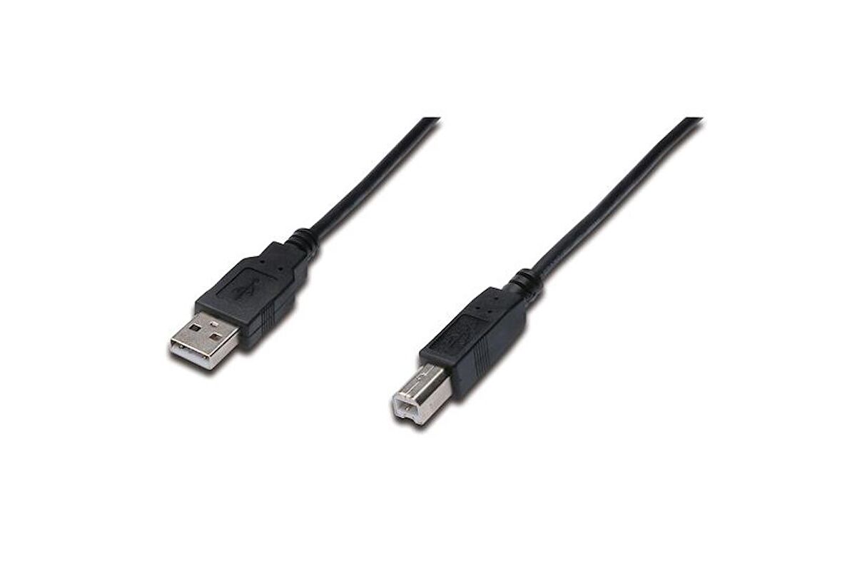 USB bağlantı kablosu, Tip A-B M/M, 1.0m, USB 2.0 uygun, bl AK-300102-010-S