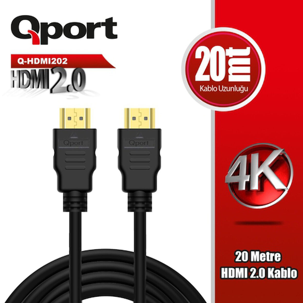 Q-HDMI202 20m Hdmi 2.0 Kablo