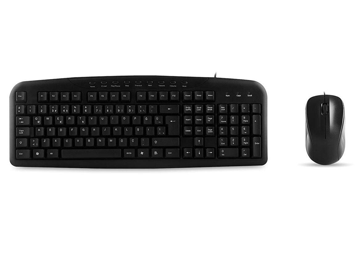 UN-795 Siyah Usb Q Multimedia Klavye + Mouse Set