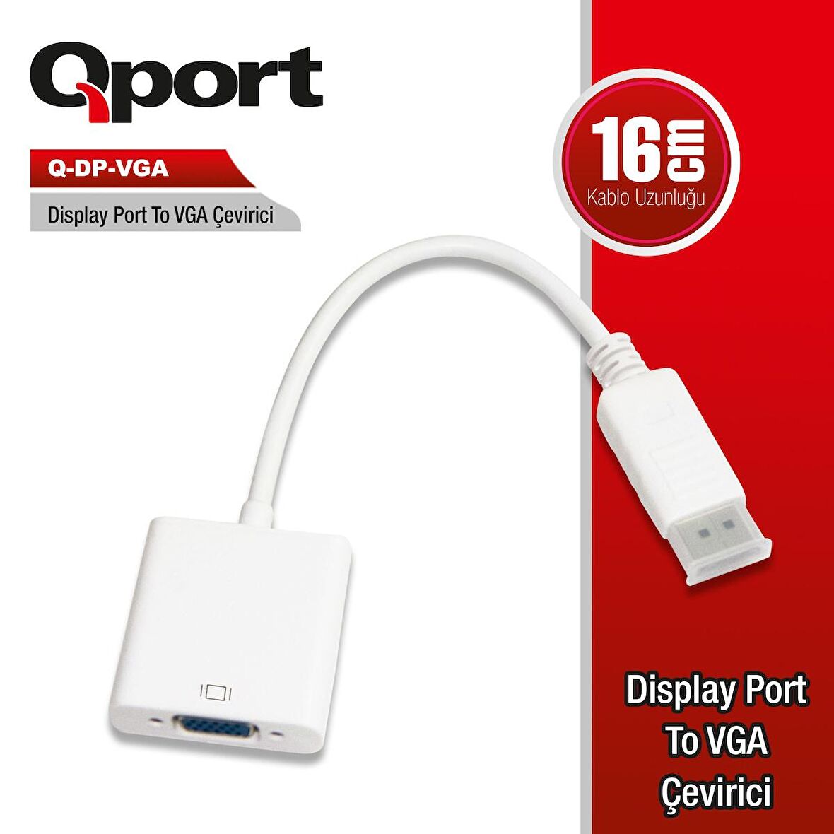 Q-DP-VGA DISPLAY PORTUNDAN VGA ÇEVİRİCİ