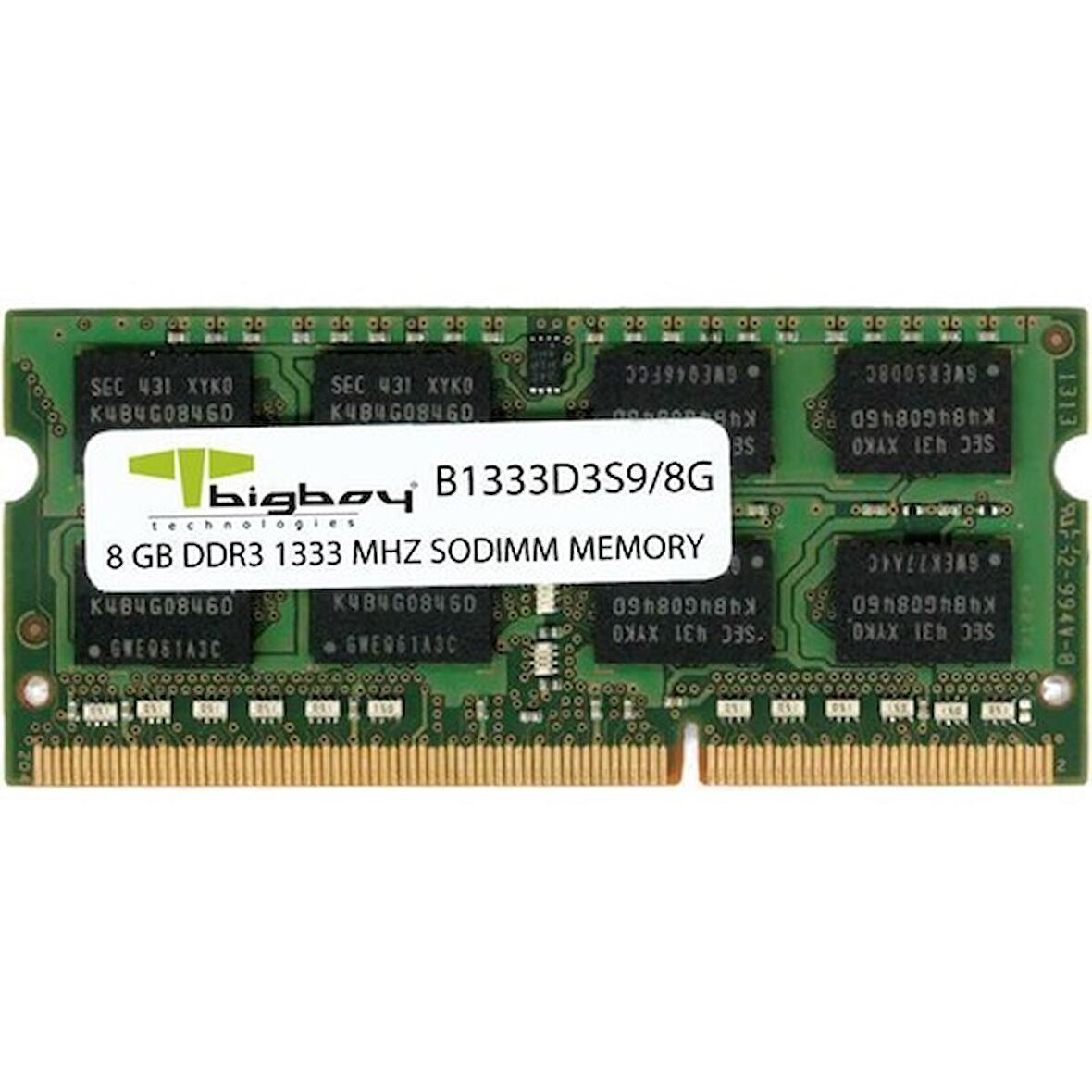B1333D3S9/8G Bigboy 8GB DDR3 1333MHz CL9 Notebook Rami