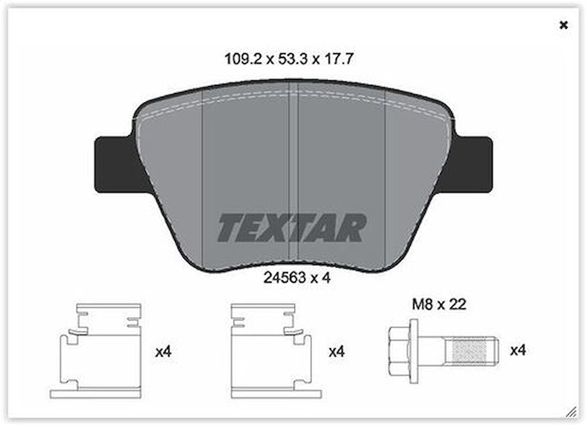 Textar 2456301 Fren Balatası Arka Gdb1841-Fdb4316 Volkswagen Caddy-Golf 6-Jetta-A3 Bm 10- 5K0698451