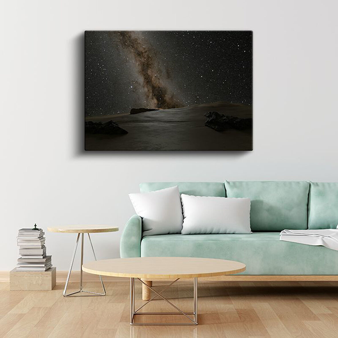 Samanyolu - Karanlık Gökyüzünde Parlayan Galaksi Kanvas Tablo