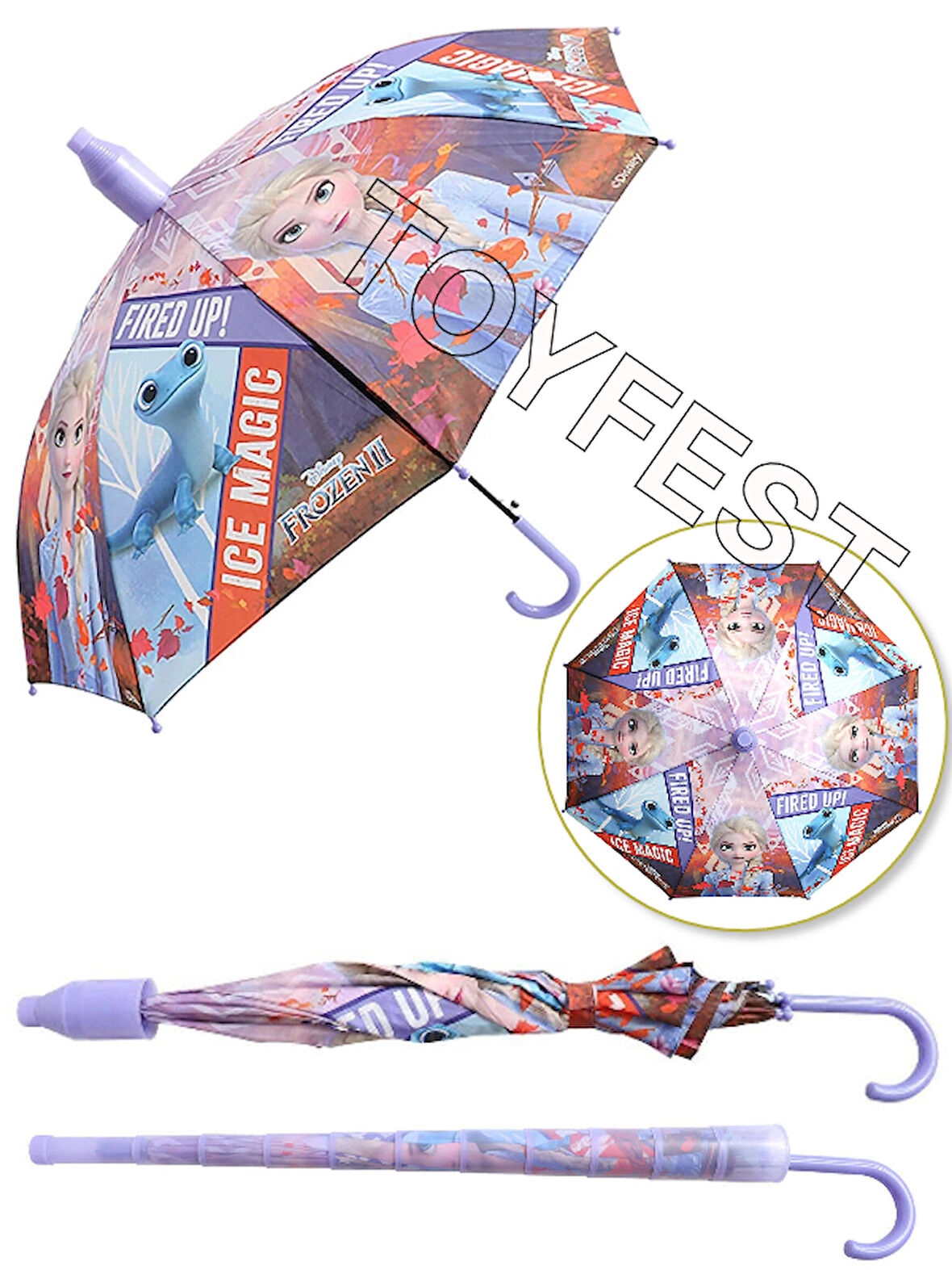 Frozen Karlar Ülkesi Ice Magic PVC Koruma Kılıflı Çocuk Şemsiyesi - 3 - 12 Yaş Arası Çap : 85 cm