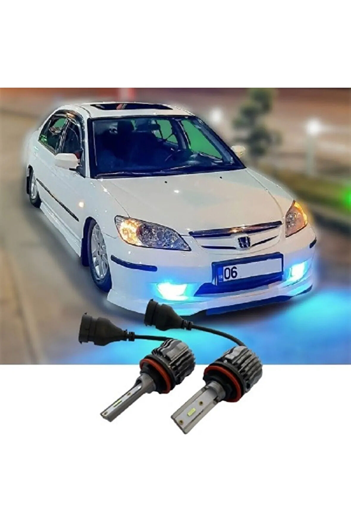 Honda Cıvıc Vtec Buz Mavisi Led Sis Farı Ampulü H11 Zero
