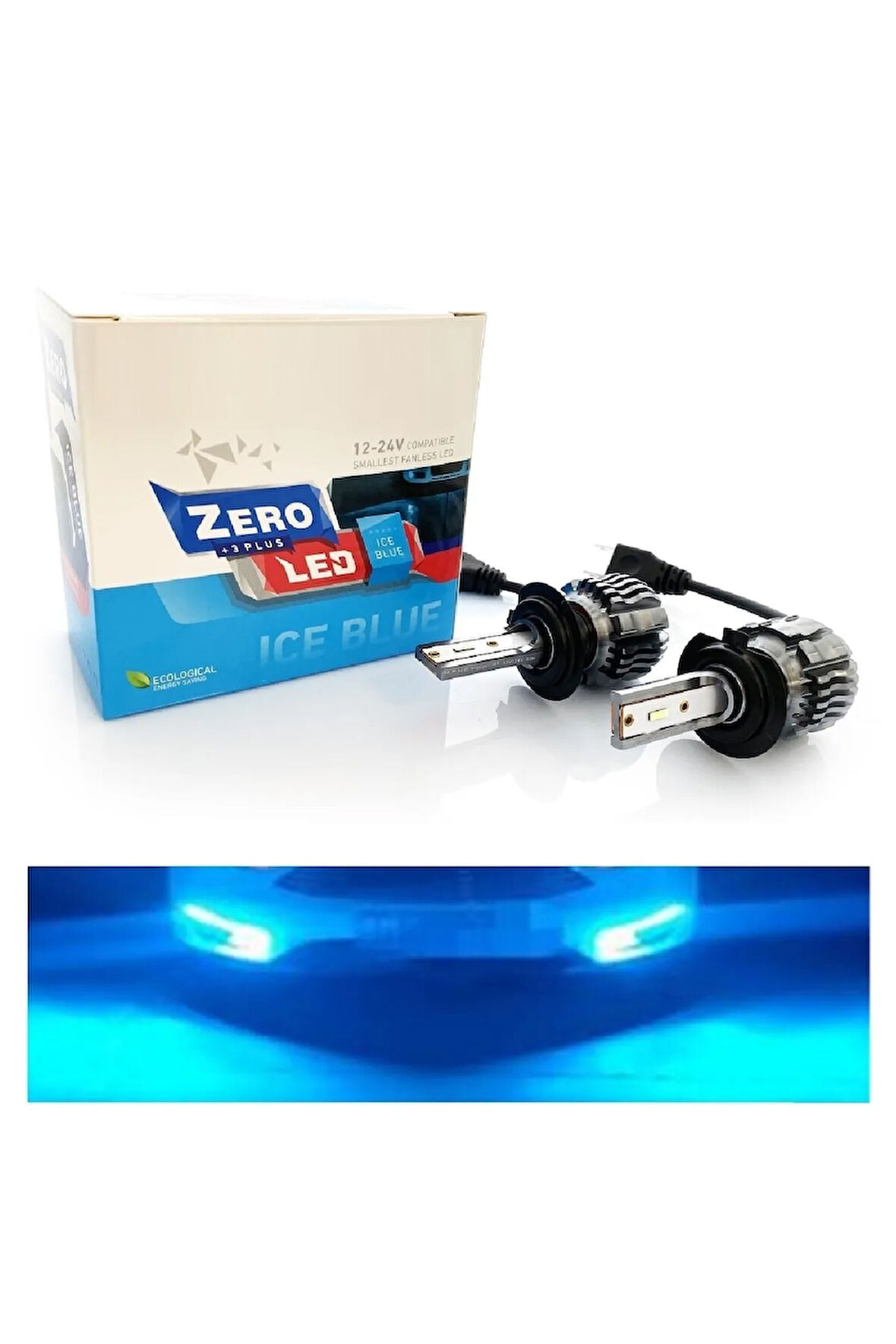 H7 Led Xenon Oto Ampul Zero Fansız Buz Mavi