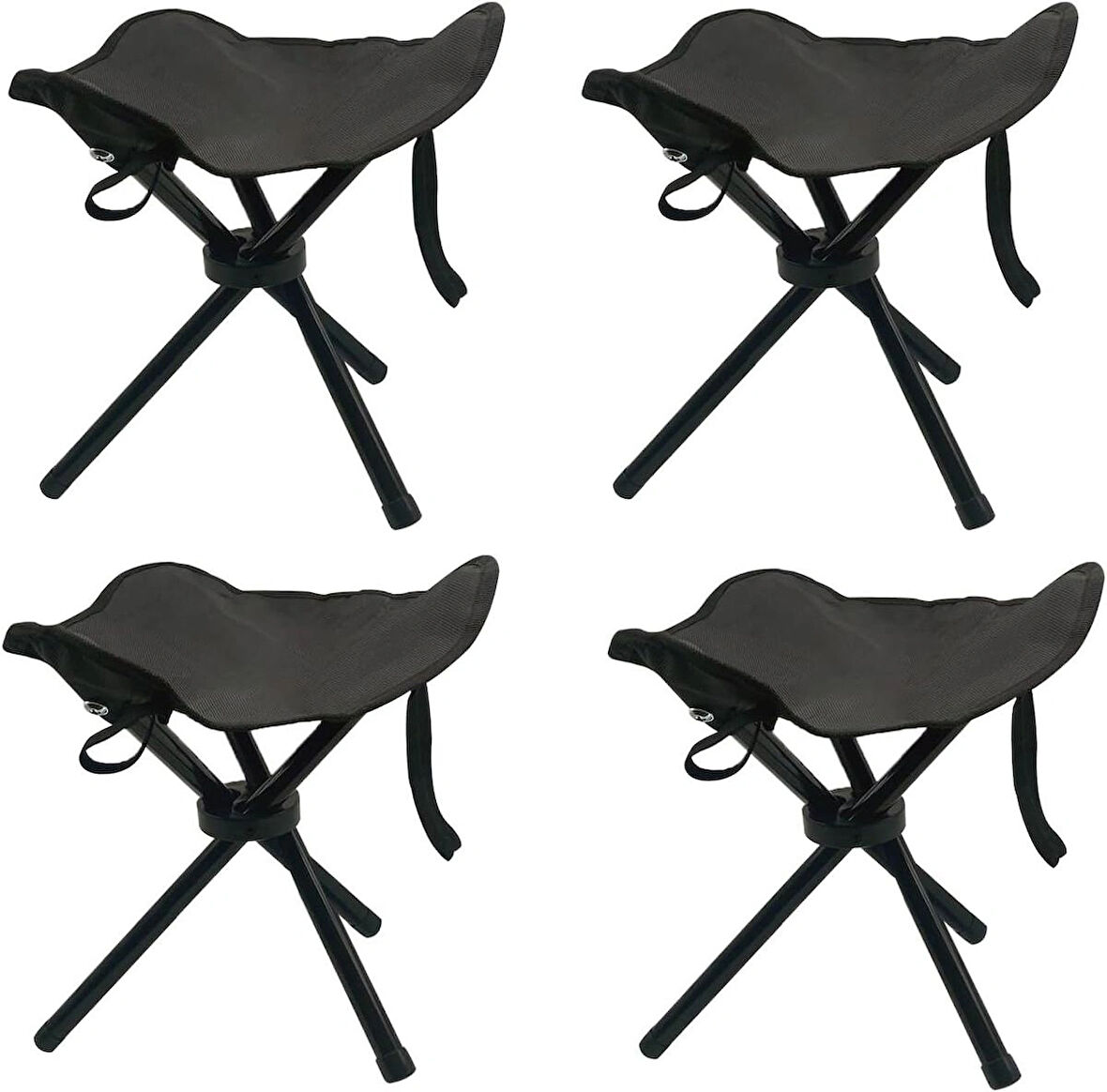 Microcase Çok Amaçlı Katlanabilir Seyahat Kamp Balıkçı Metro Metrobüs Tramvay için Tabure 26cm - SİYAH AL5335 4 Adet