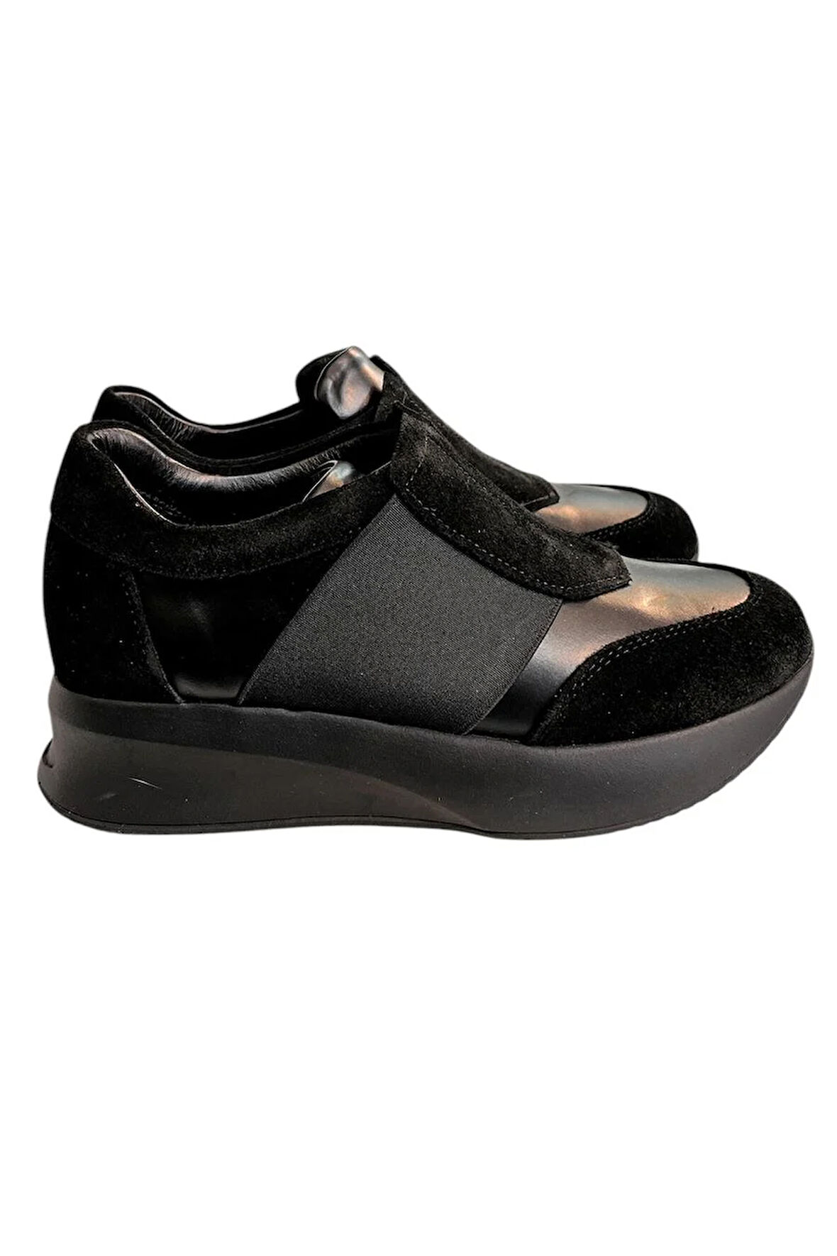 Siyah Hakiki Deri Comfort Taban Sneaker