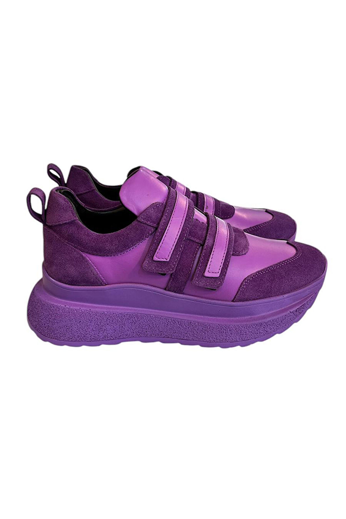Mor Hakiki Deri Comfort Taban Sneaker