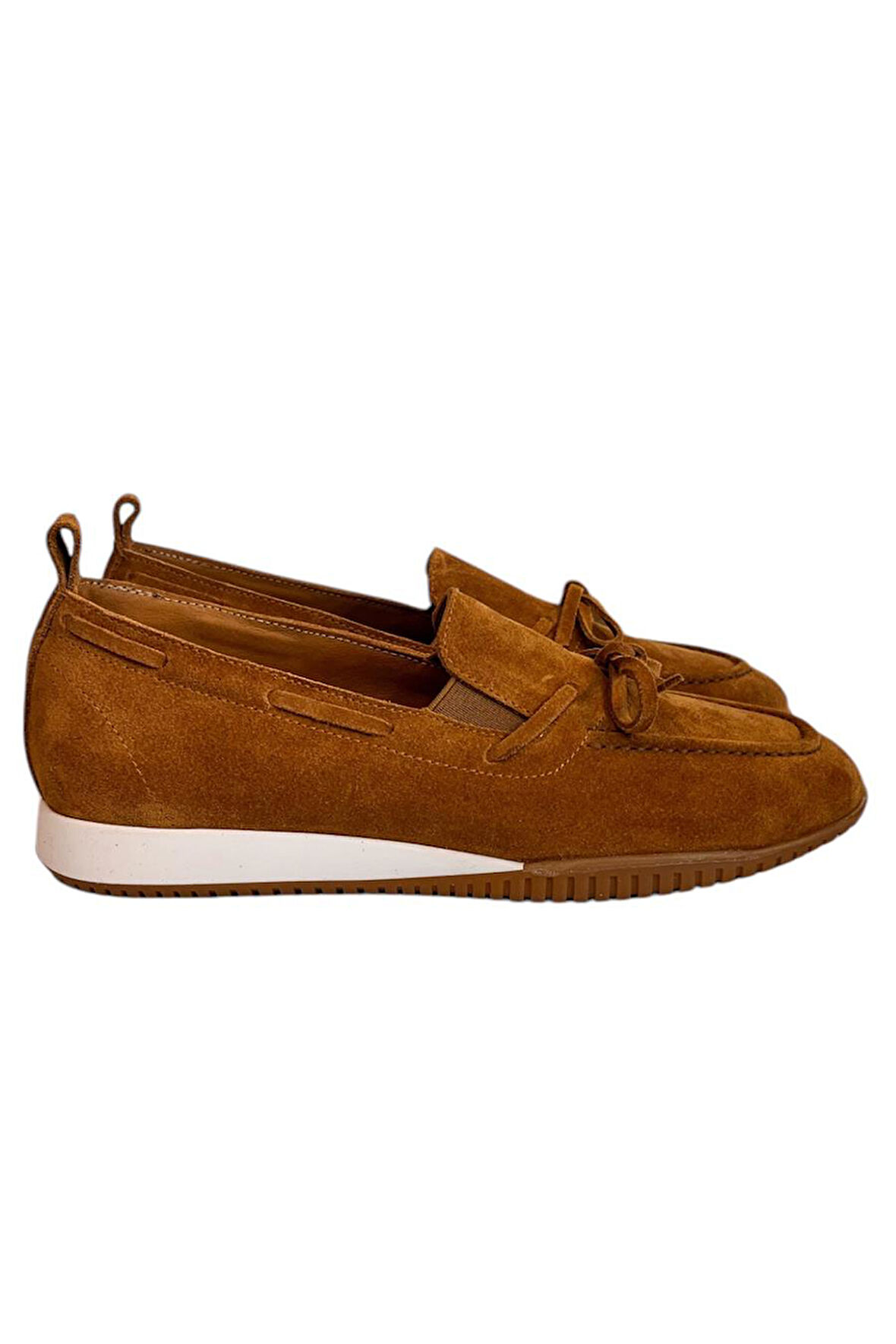 Taba Hakiki Deri Süet Fiyonk Detay Comfort Taban Loafer  