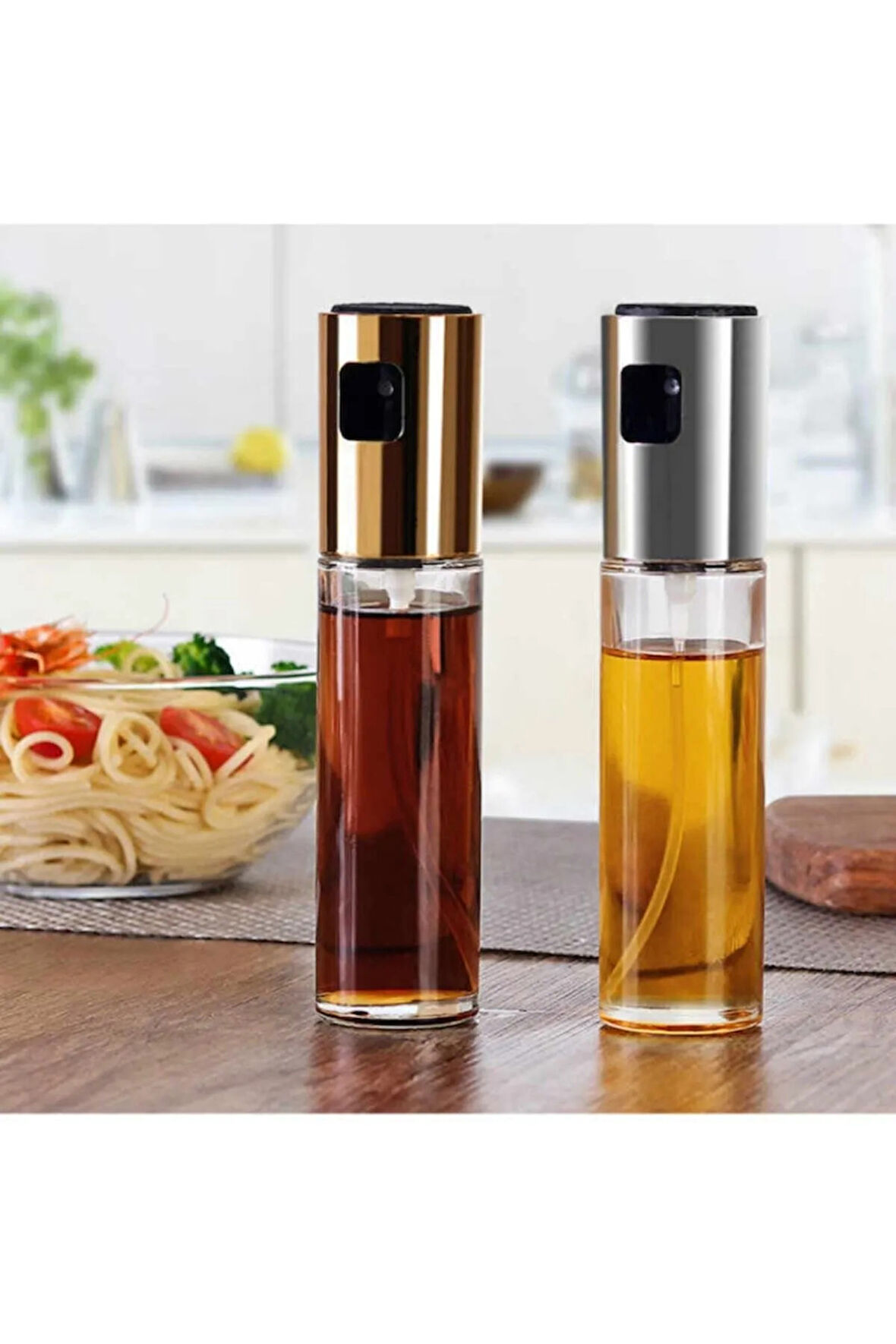 100ml Cam Yağdanlık Zeytinyağı,Sirke,Soya Sosu Yağ Fıs Fıs Püskütücü Yağdanlık Yağlık