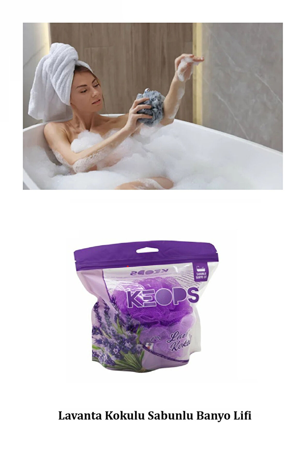 Mor Lavanta Kokulu Sabunlu Banyo Kıvırcık Lif