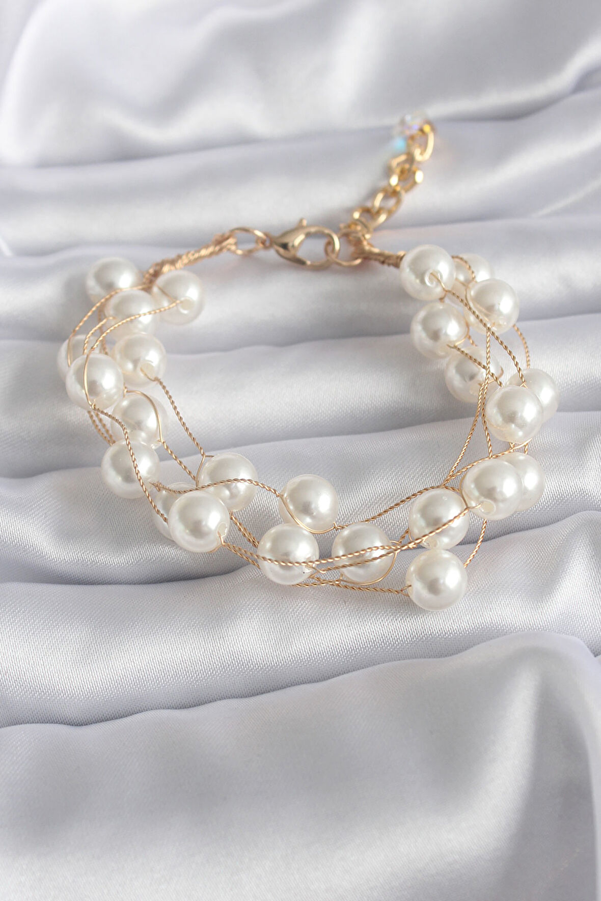Tegan Gold Renk İnci Model Kadın Bileklik TG27BB5745