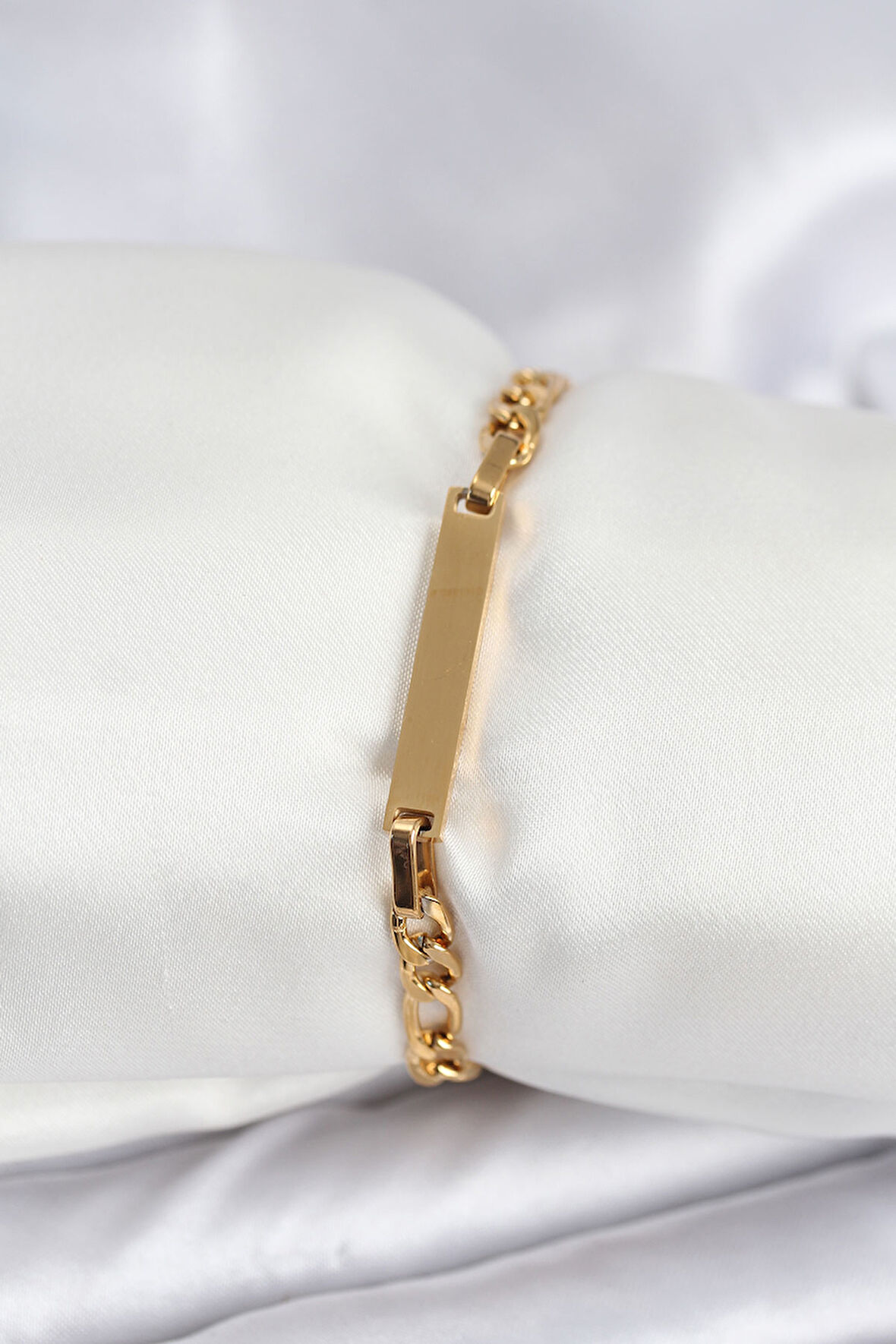Tegan 316L Çelik Gold Renk Yazı Yazmaya Uygun Kadın Bileklik TG27BB7918