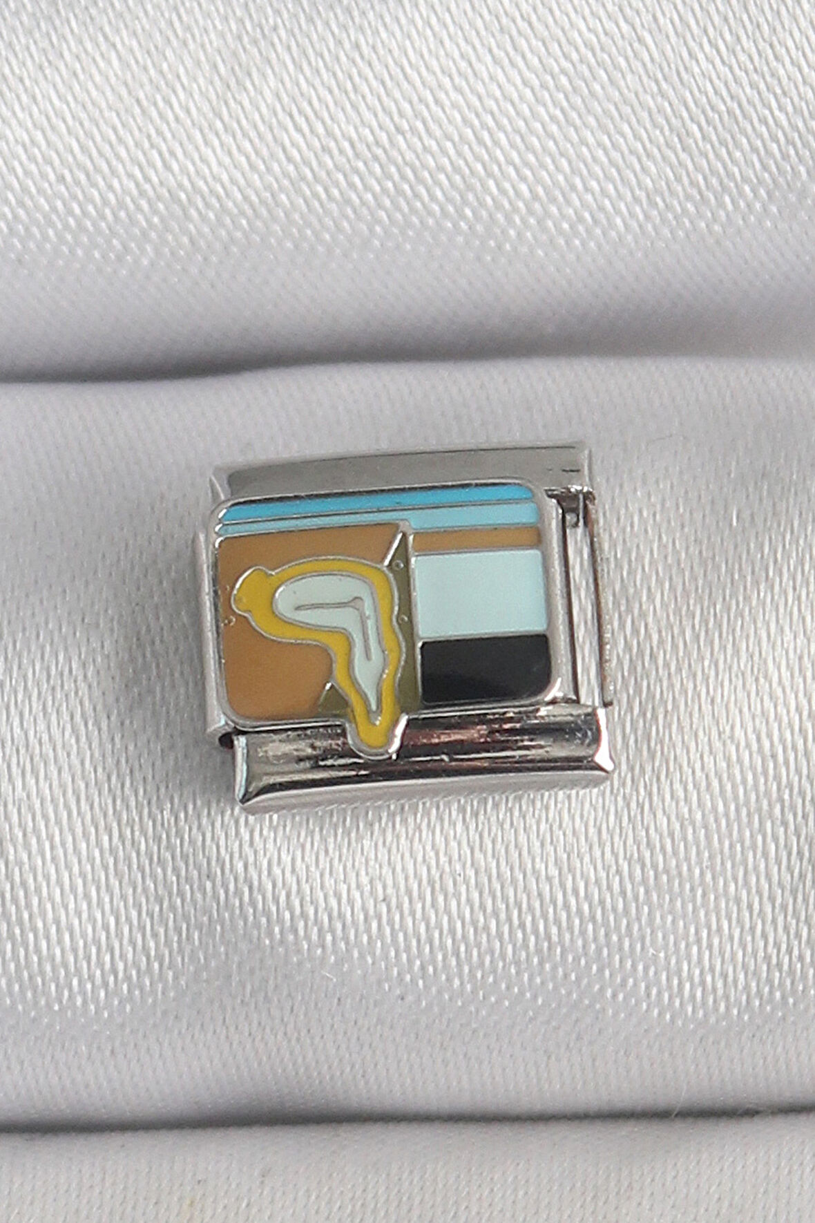 Tegan 316L Çelik Gümüş Renk Renkli Portre Model Nomination Charm TG27BC1394