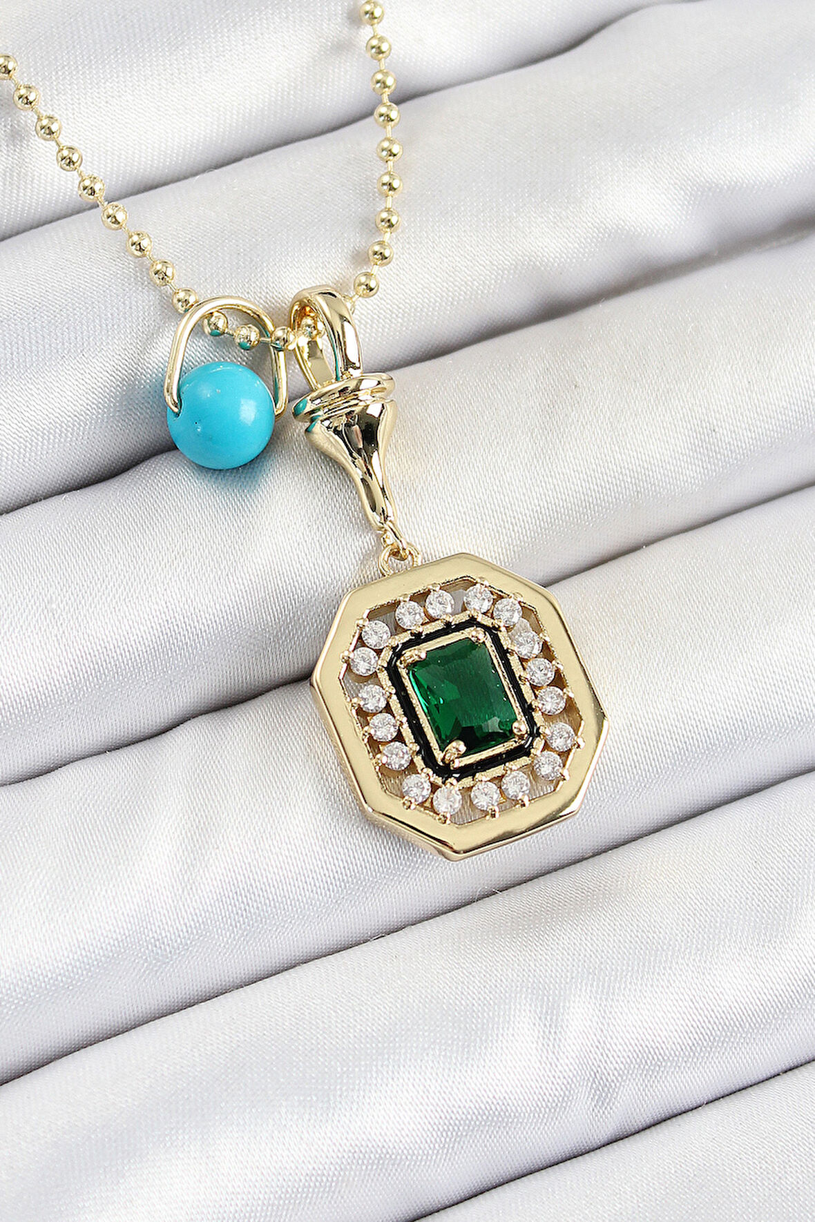 Tegan Gold Renk Pirinç Zirkon Taşlı Kadın Serenay Kolyesi TG27BKO10304