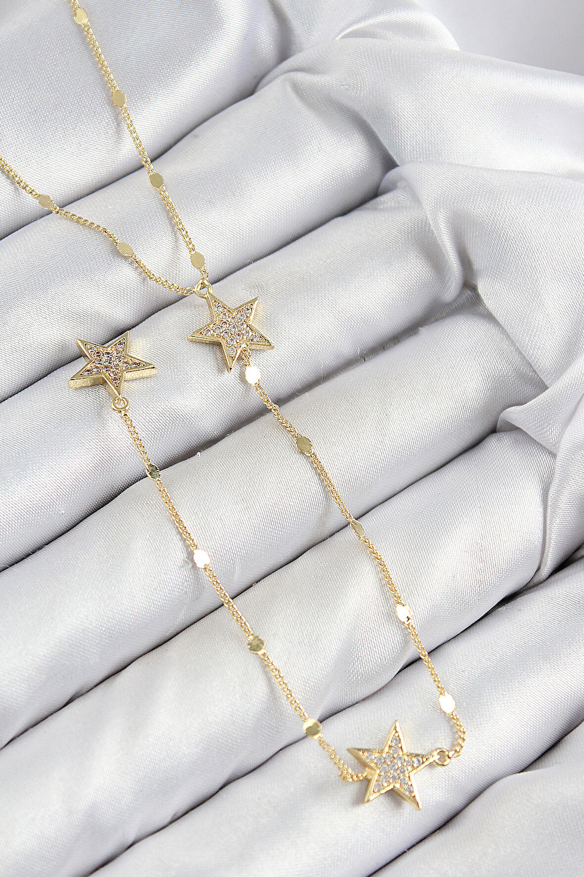Tegan Pirinç Zirkon Taşlı Yıldız Model Gold Renk Y Kolye TG27BKO10454