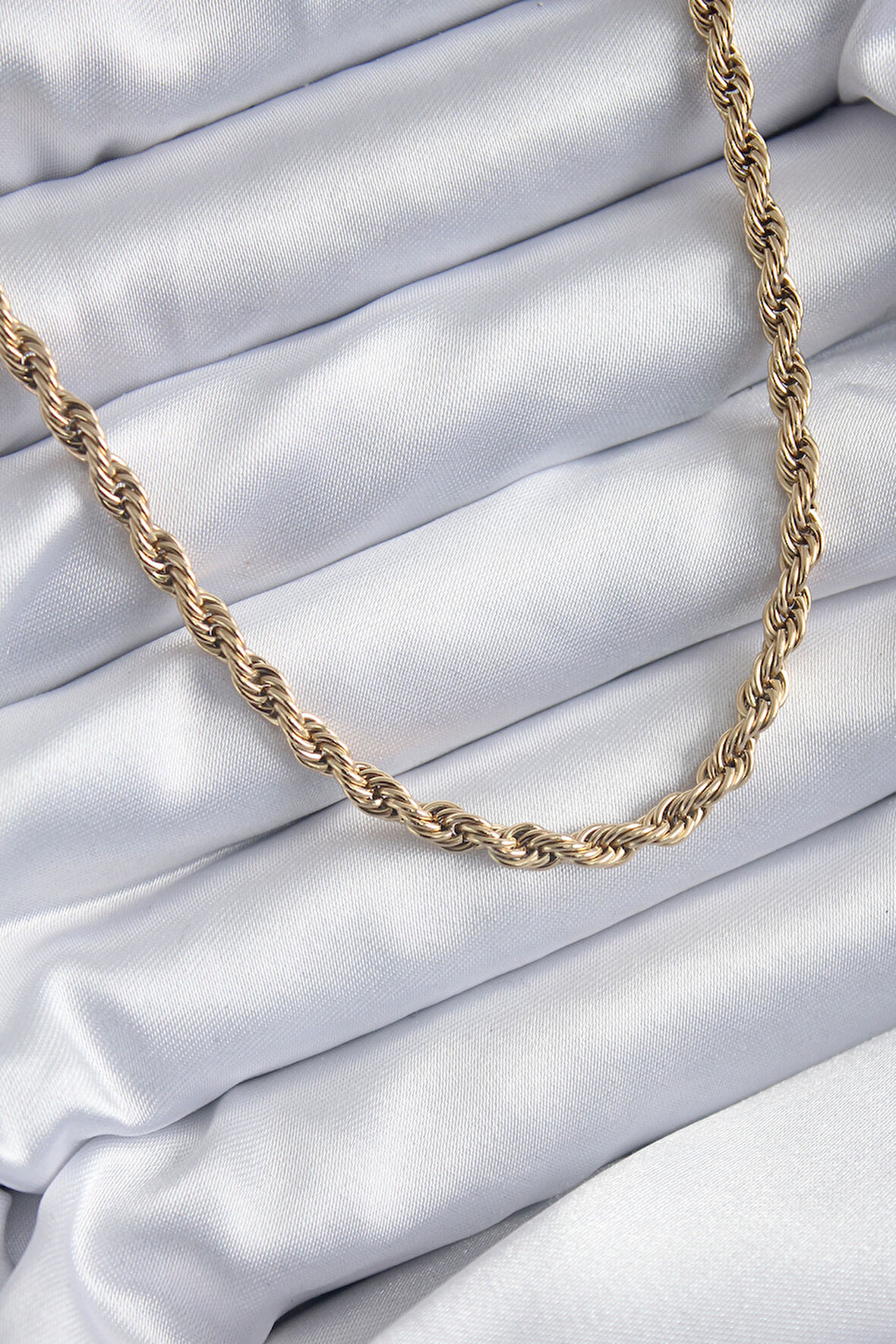 Tegan 316L Çelik Gold Renk 60 cm Burgu Model Kadın Kolye TG27BKO7973