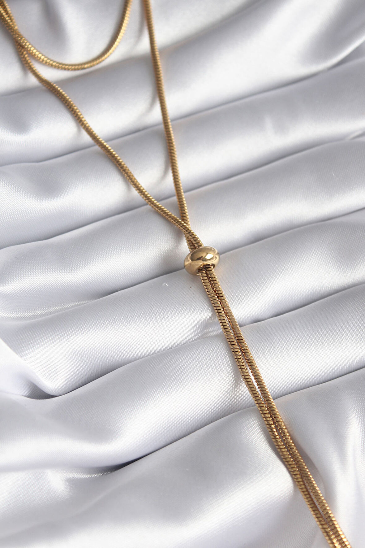 Tegan 316L Çelik Gold Renk Tüp Zincir Asansör Model Kadın Kolye TG27BKO8286