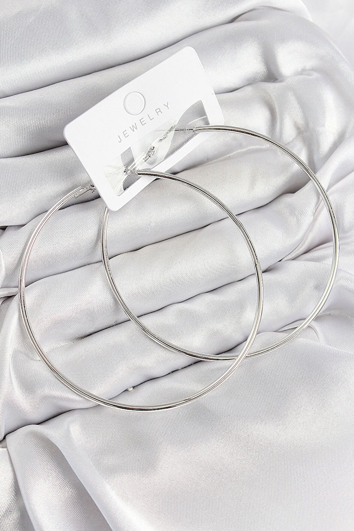 Tegan Pirinç Halka Model Gümüş Renk Kadın Küpe TG27BKP11036