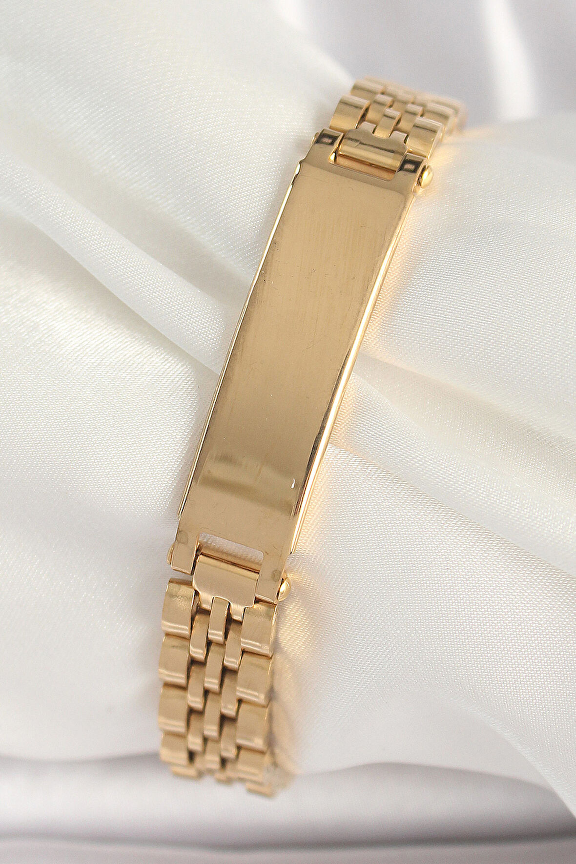 Tegan 316L Çelik Gold Renk Zincir Künye Model Erkek Bileklik TG27EB3719