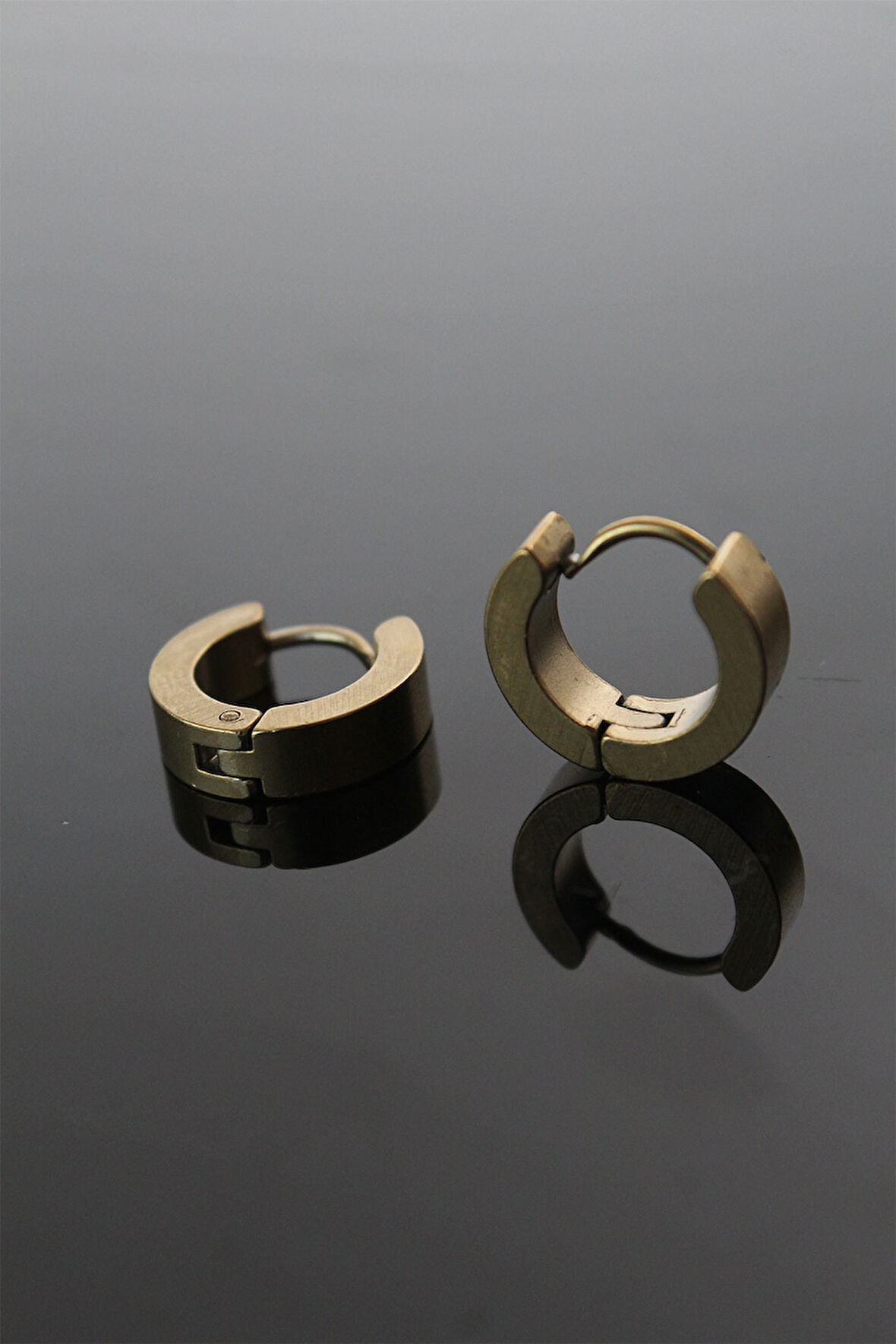 Tegan 316L Çelik Gold Renk Halka Model Çift Küpe TG27EKP252