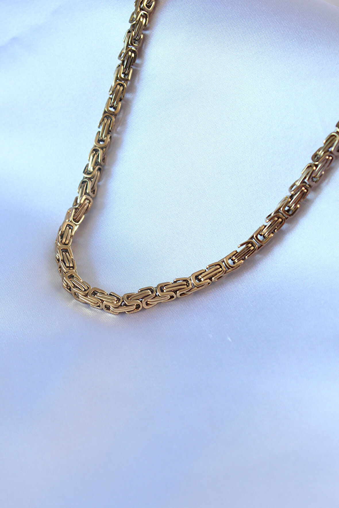 Tegan 316L Çelik Gold Renk Kral Zincir Model Erkek Kolye TG27ERK1323
