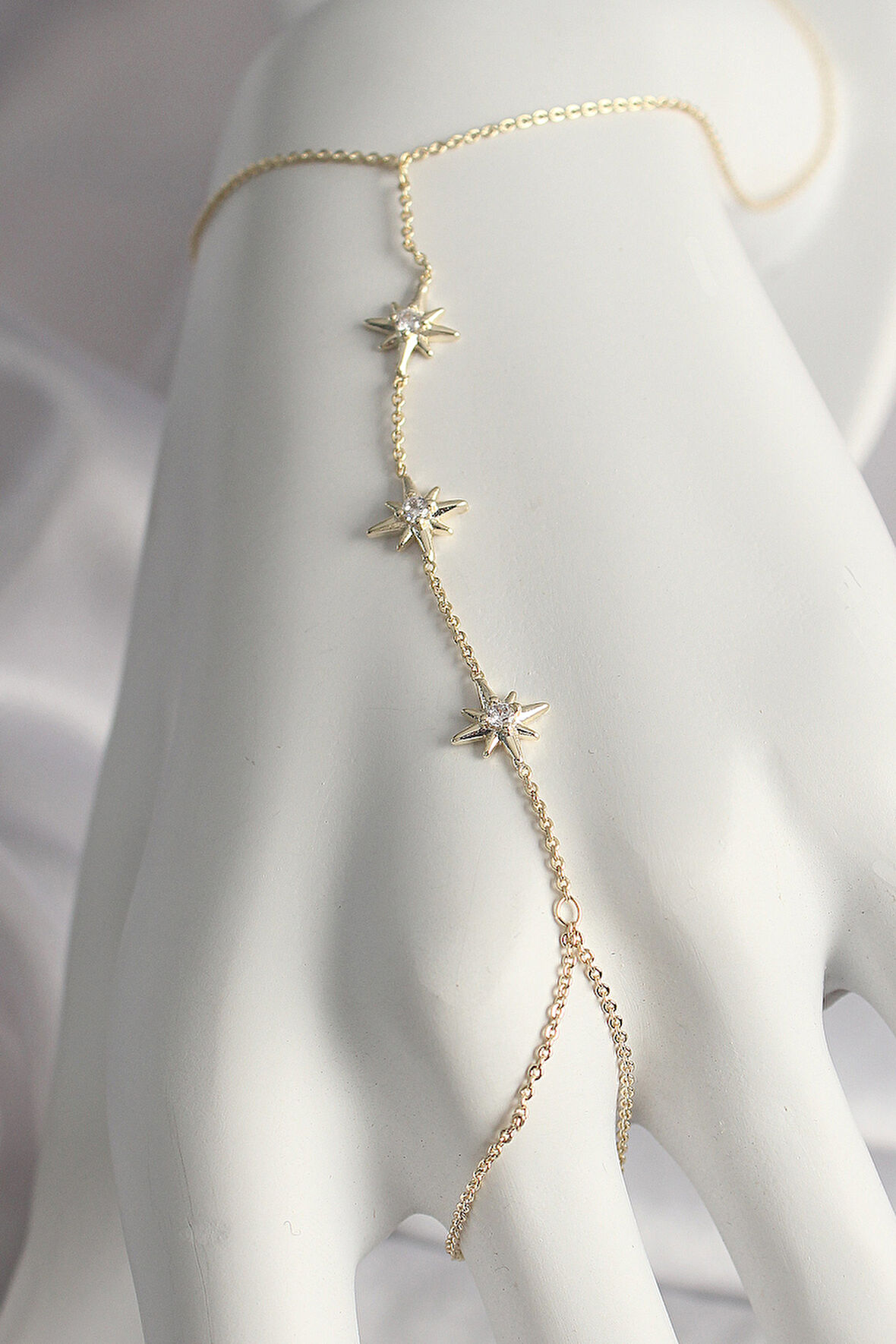 Tegan Pirinç Gold Renk Zirkon Taşl Yıldız Model Kadın Şahmeran TG27SN600