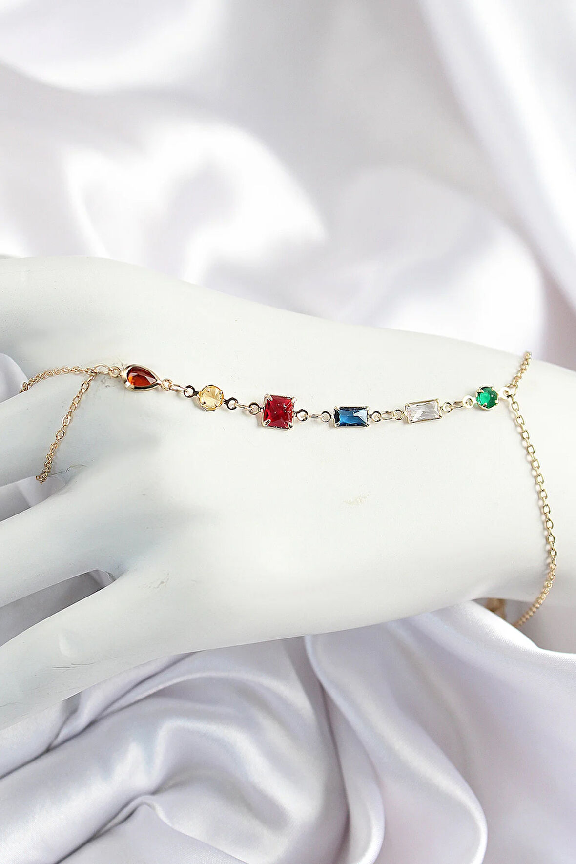 Tegan Pirinç Renkli Zirkon Taşlı Y Model Gold Renk Kadın Şahmeran TG27SN684