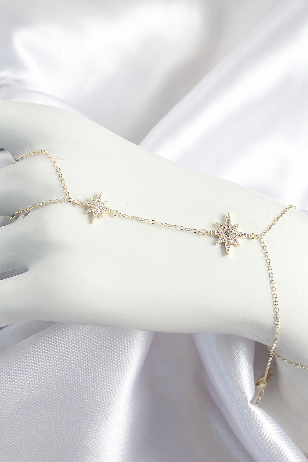 Tegan Pirinç Zirkon Taşlı Kutup Yıldızı Model Gold Renk Kadın Şahmeran TG27SN705