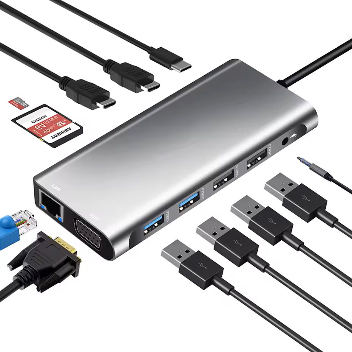 ZR610 Type-C 12 İn 1 Çift Hdmı