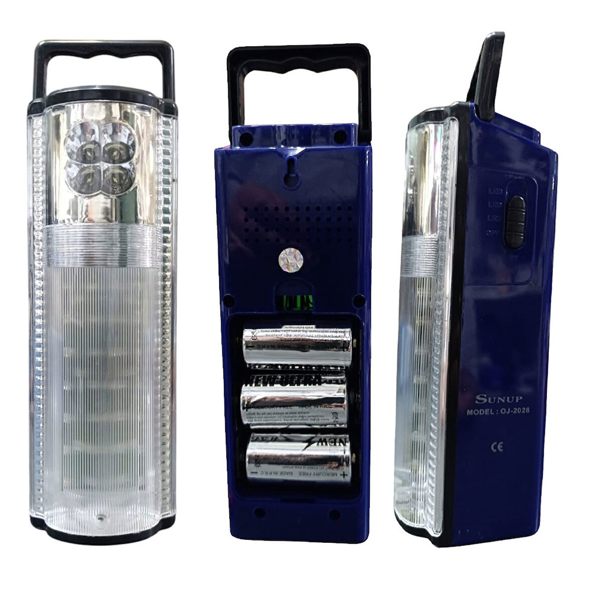 Pilli Büyük Boy Işıldak + 3 Adet Pil