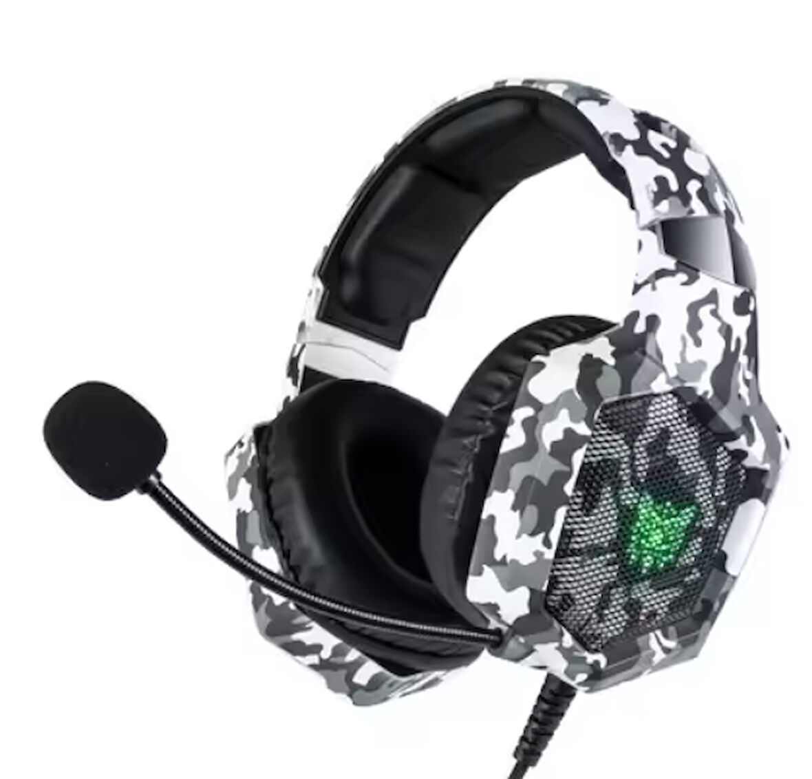 Beyaz K8 Gamıng Kamuflaj Kulaklık