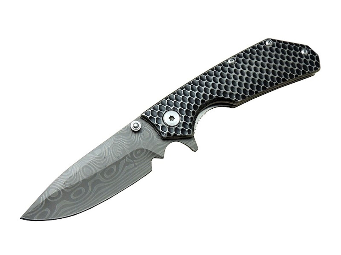 Damascus DMS 2 16 Gri Kamp Çakı 21cm- Yarı Otomatik, Metal Sap