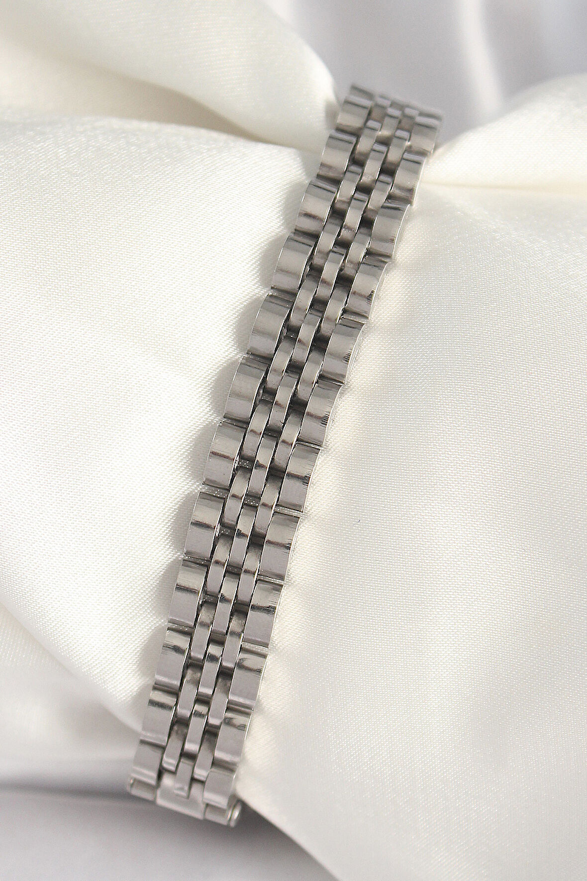 316L Çelik Gümüş Renk Zincir Model Erkek Bileklik - TJ-EB3721