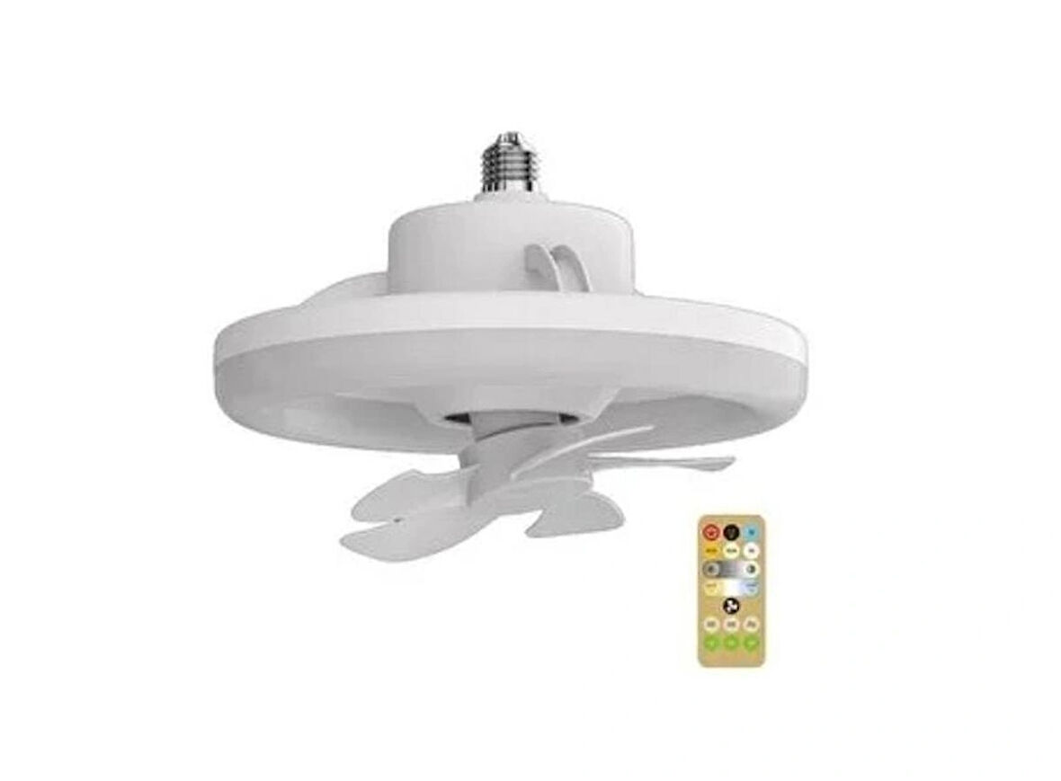 Fuji Led Fuji̇led FF-2604YY 360 °dönen Tavan Vantilatörü Işık E27 Akıllı Fan Uzaktan Kumandalı 35W