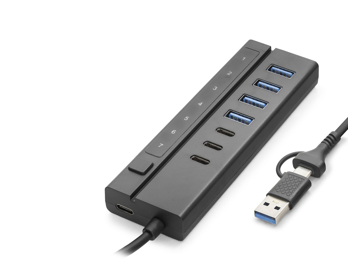 Usb Type-C 3.2 Gen1 Hub Anahtarlı 8 Port 5 Gbps Siyah HDX7062