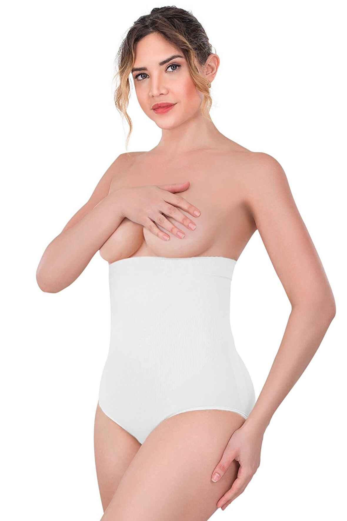 Beyaz Mı Emay 2080 Yüksek Bel Çıtçıtlı Slip Korse