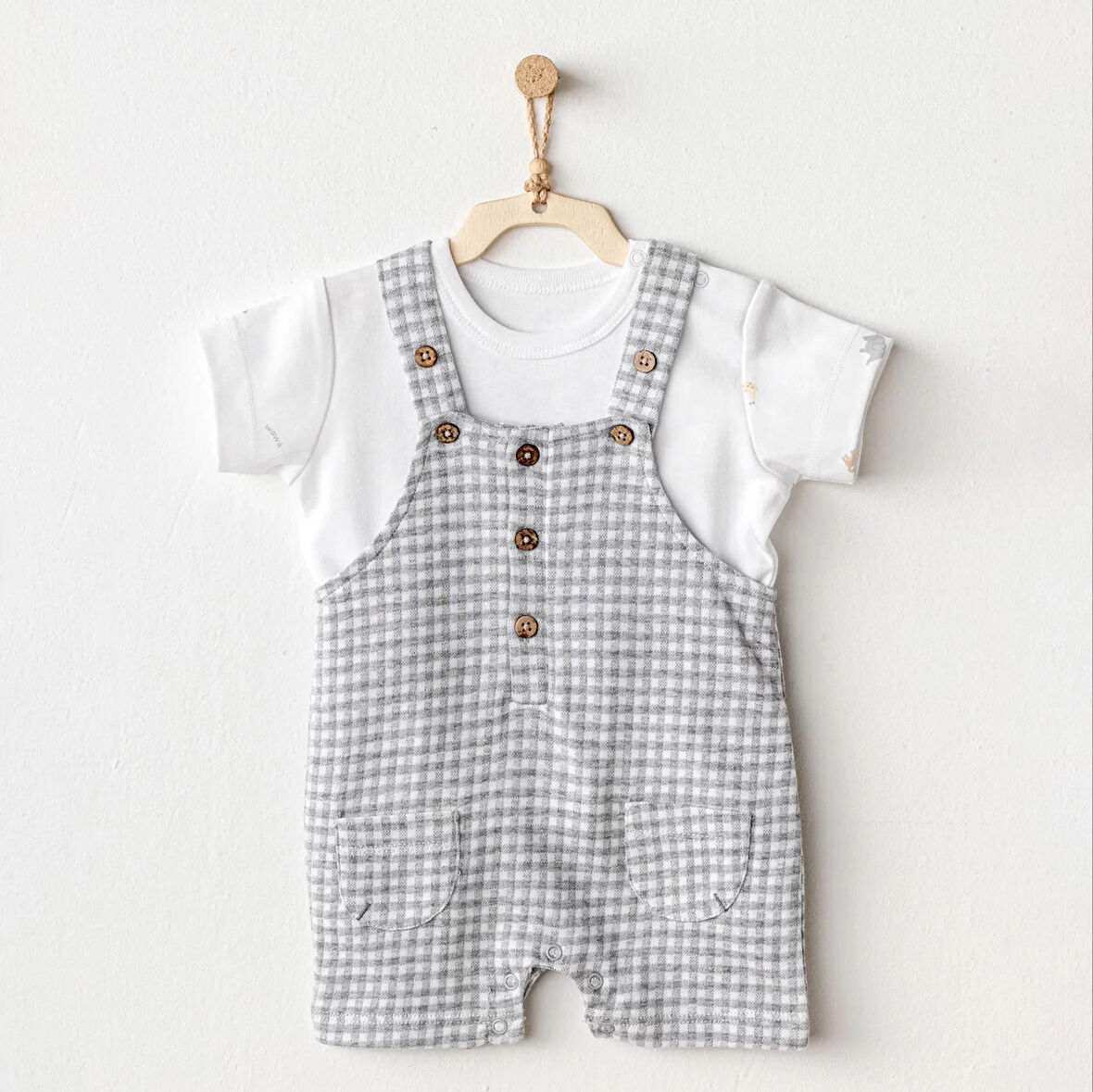 Andywawa Ac25804 Jumpsuit Set Little King Salopet Takım Grey