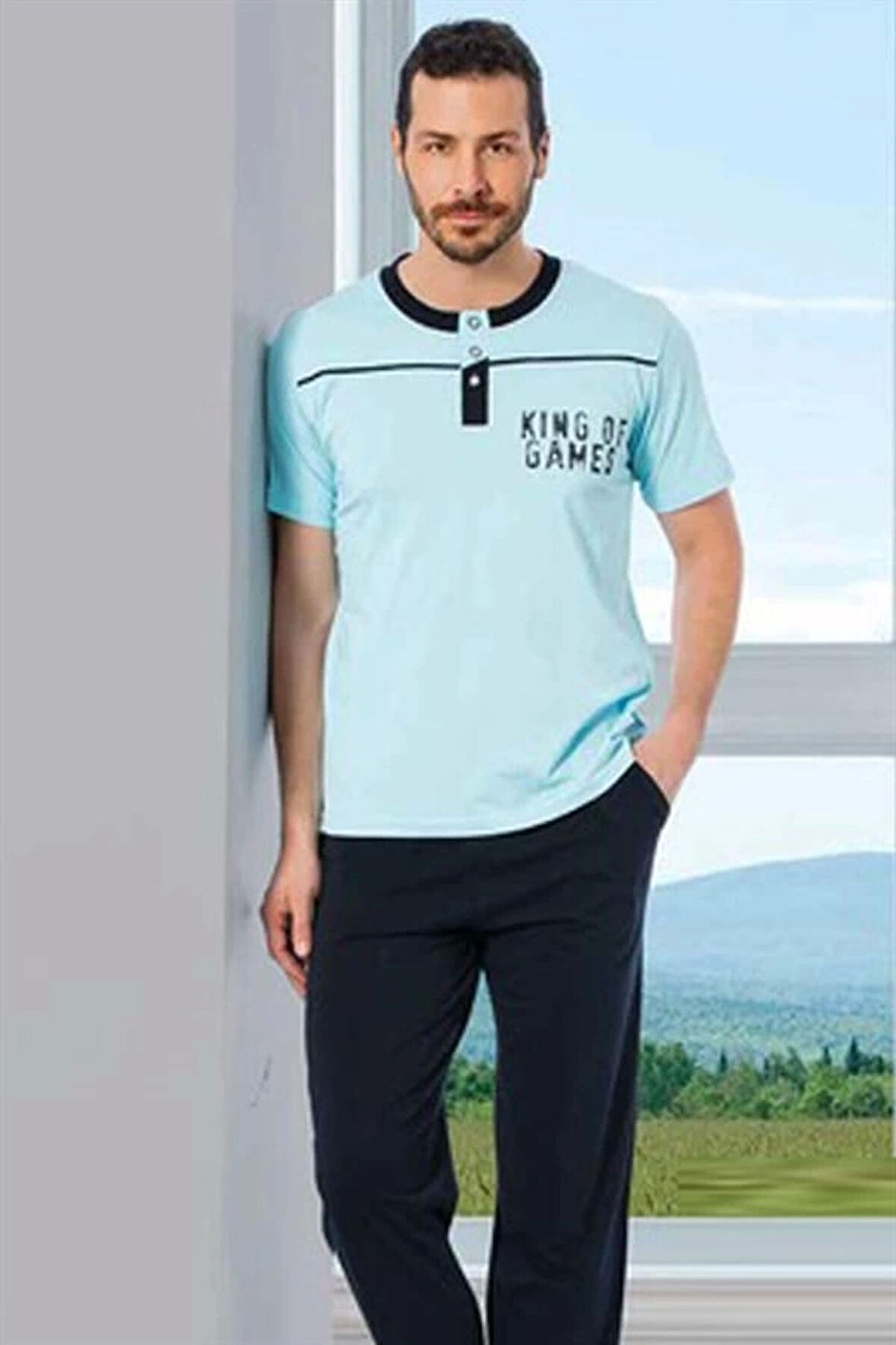 Hmd Erkek  Kısa Kollu Pijama Takmı 30026