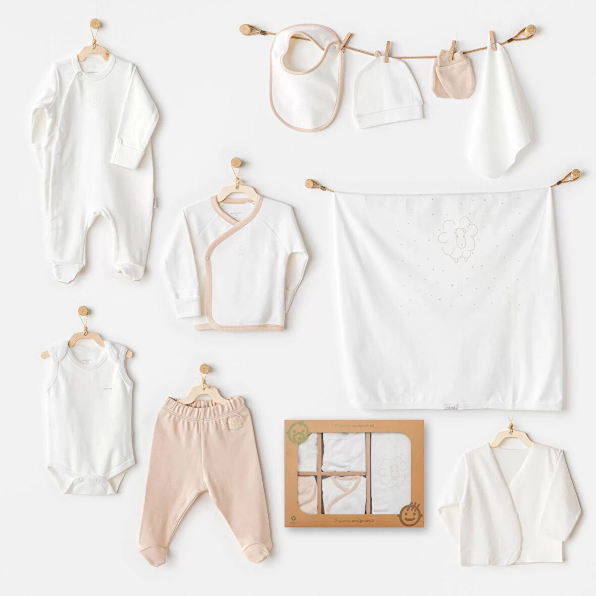 Andywawa Ac25731 Organic Line 10'lu Hastane Çıkışı Ekru