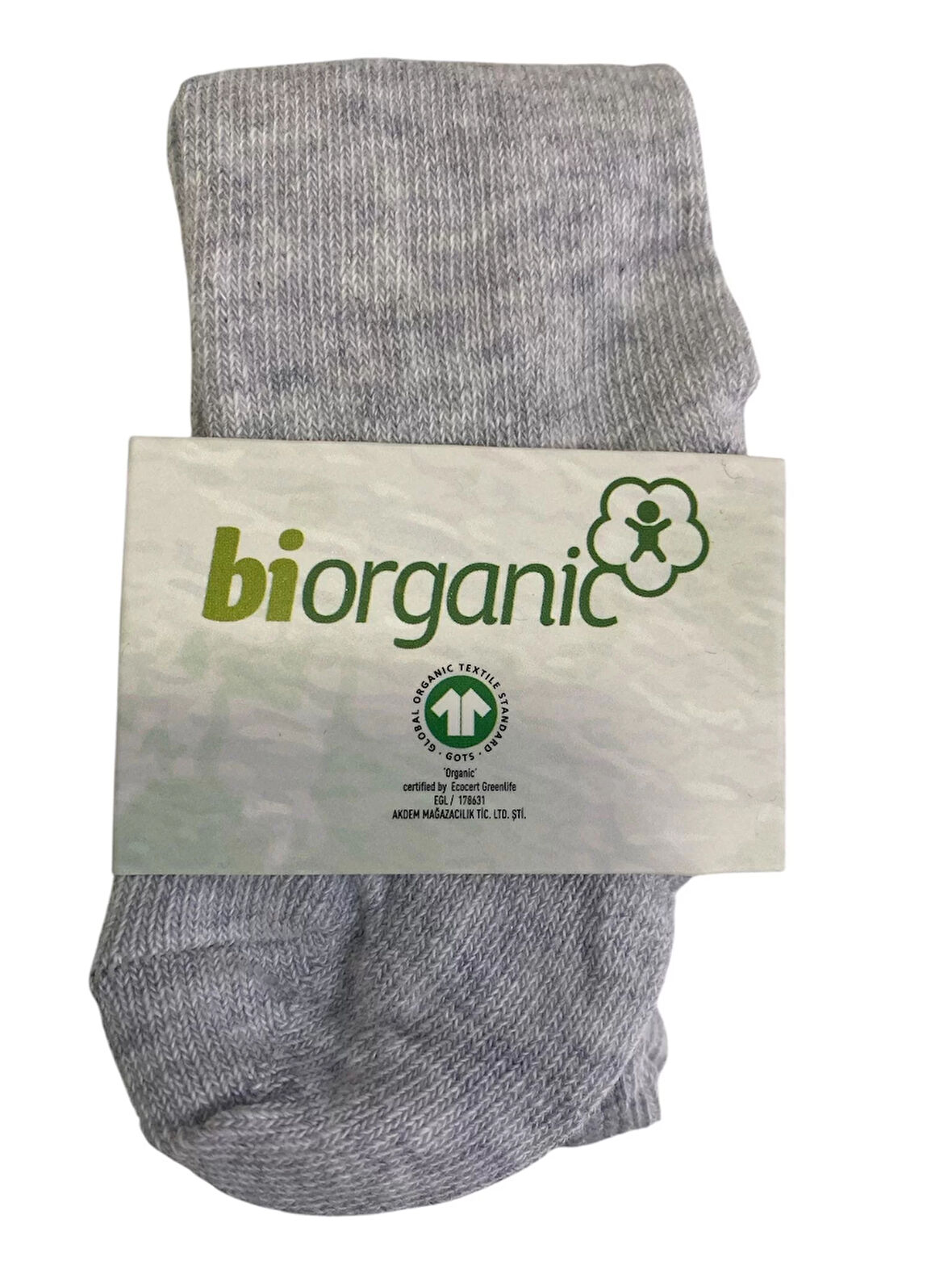 Bibaby Biorganic Klasik Düz Gri Melanj Külotlu Çorap 68460 Gri Melanj