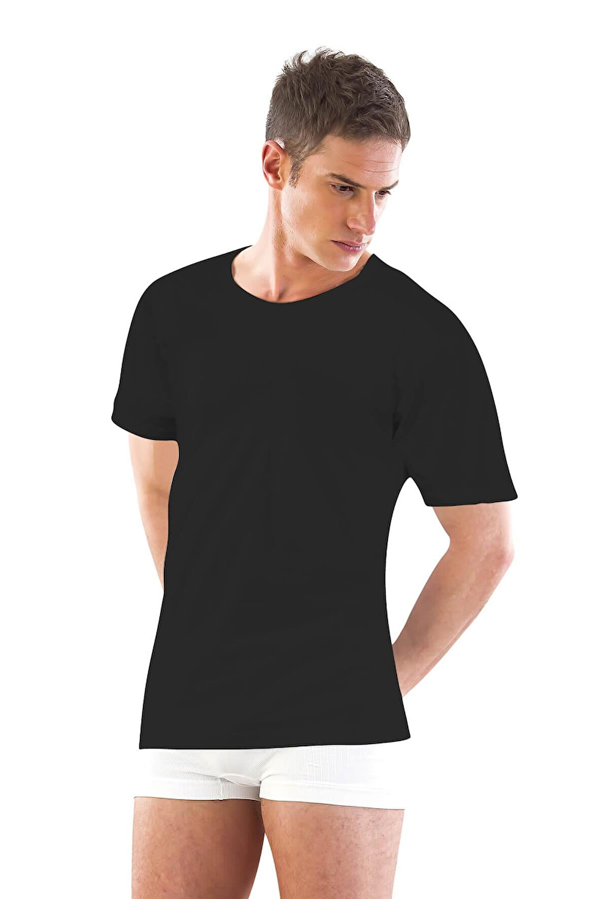 Siyah Mı Emay 12350 R Yarım Kol Erkek Atlet