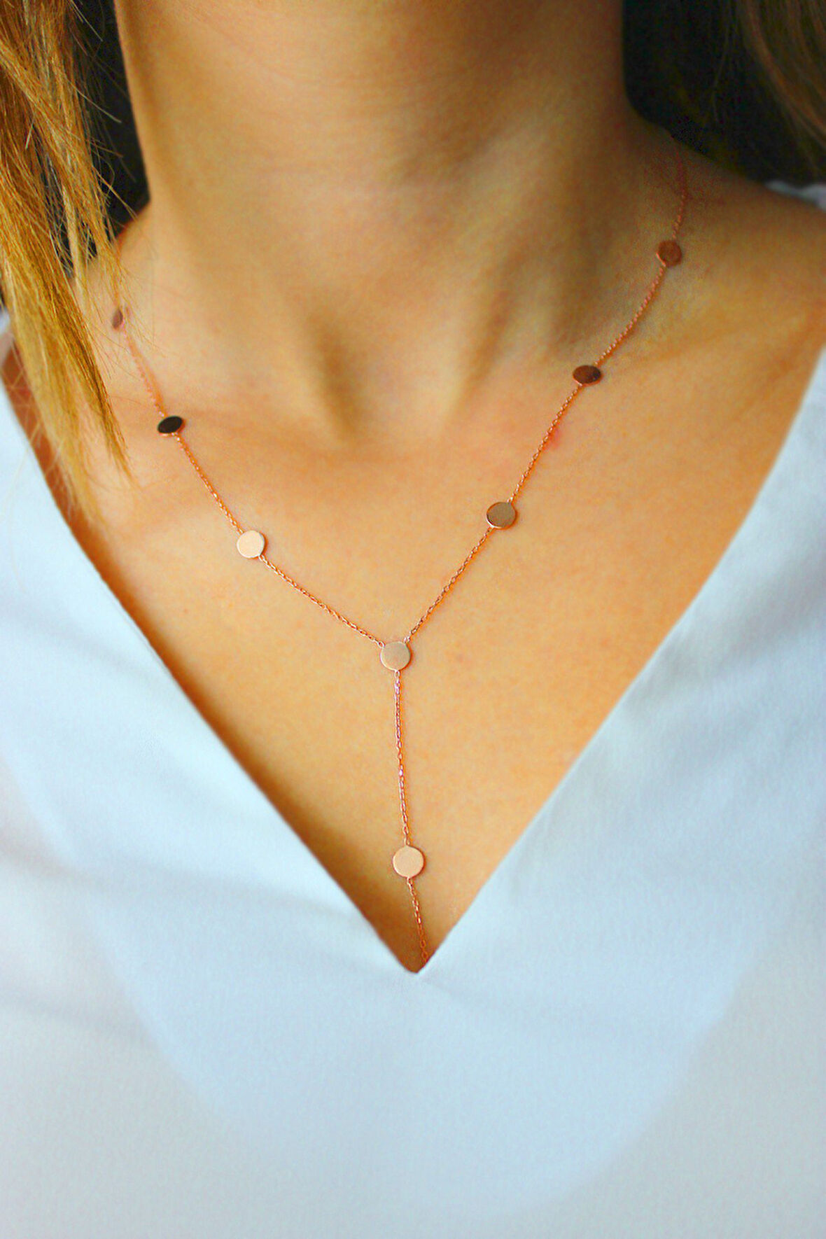 925 Ayar Sallantılı Yuvarlak Rose Gümüş Kolye (TGK0027)