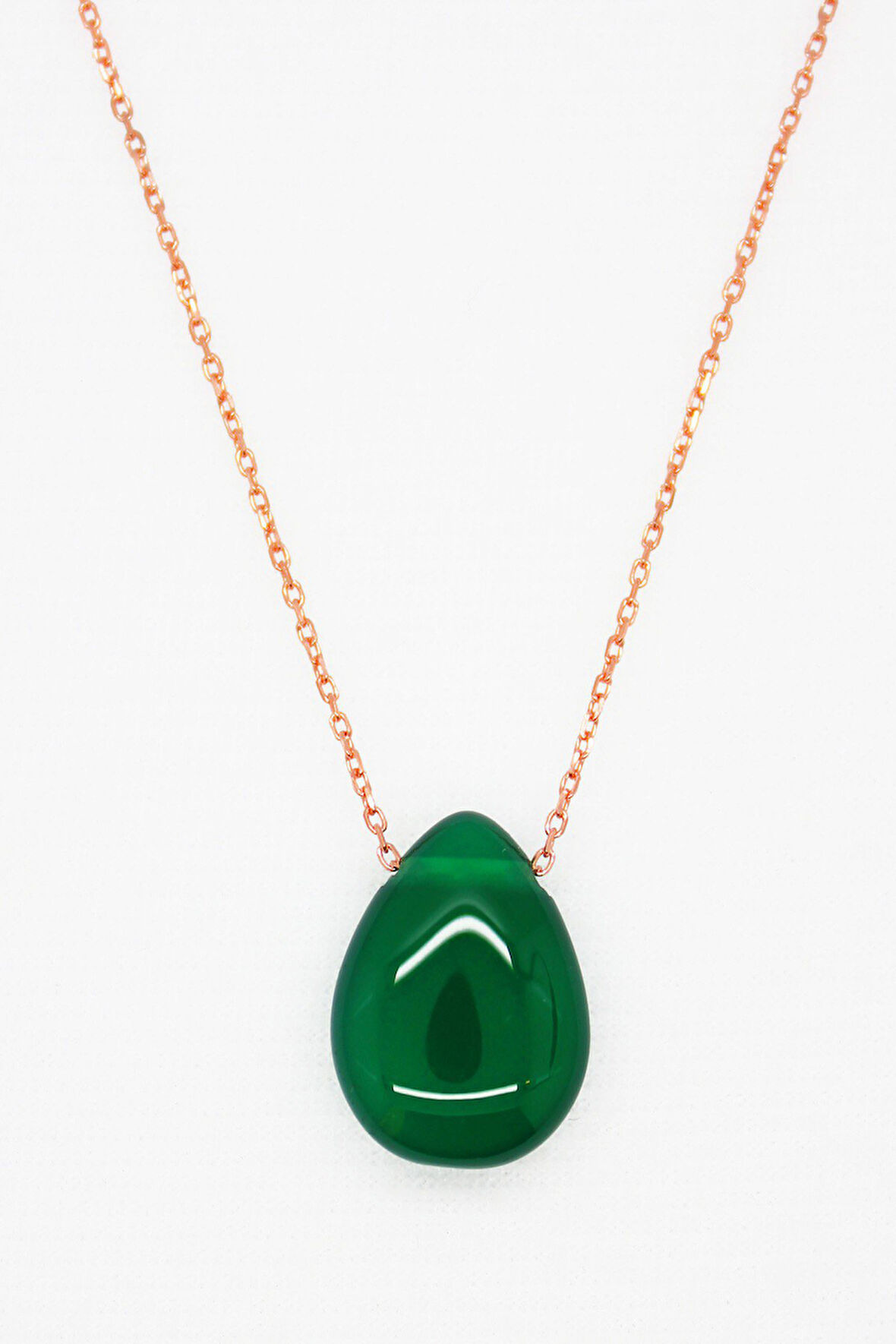 925 Ayar Damla Akik Gümüş Kolye (TGK0048)